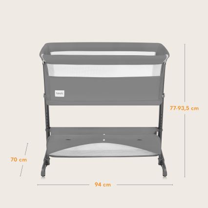 Lionelo - 5-in-1 Babybett THOMI PLUS Beton-Grau