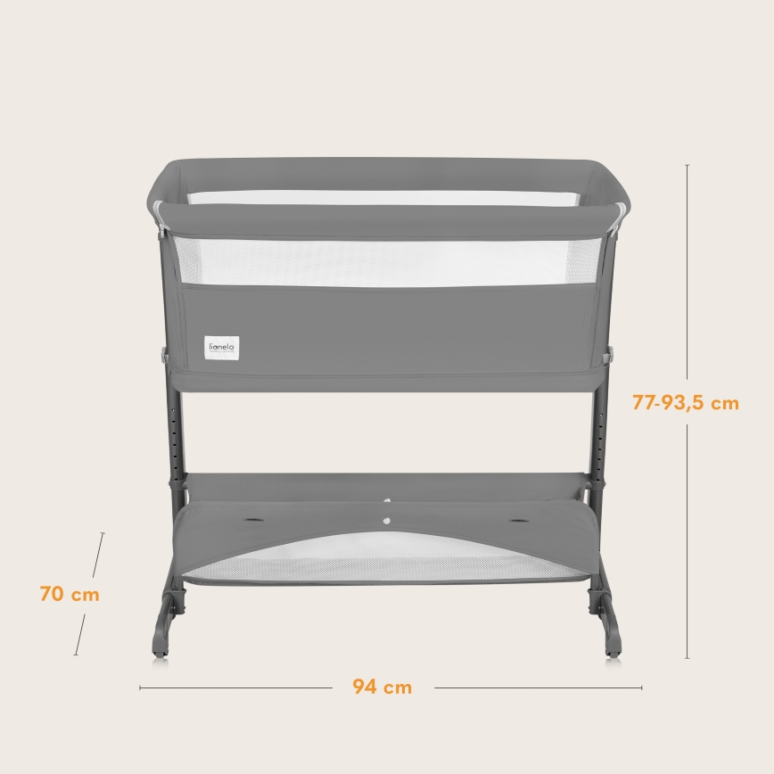 Lionelo - 5-in-1 Babybett THOMI PLUS Beton-Grau
