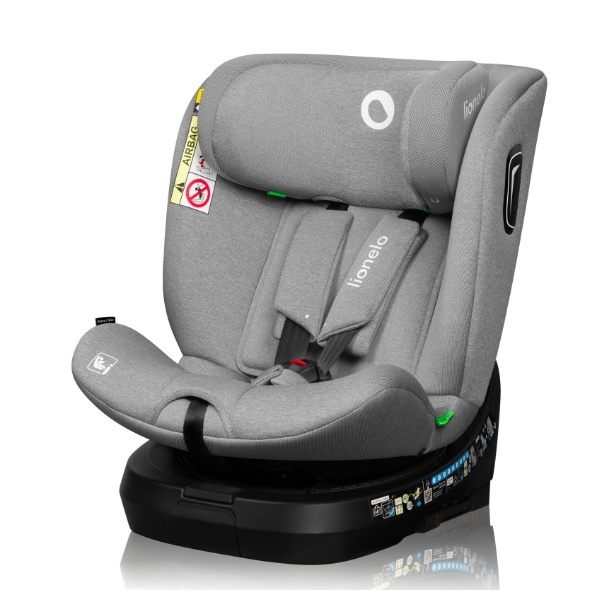 Lionelo - Autokindersitz BRAVE i-Size mit drehbarer Basis 40-150 cm Grey Stone