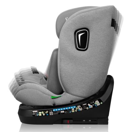 Lionelo - Autokindersitz BRAVE i-Size mit drehbarer Basis 40-150 cm Grey Stone