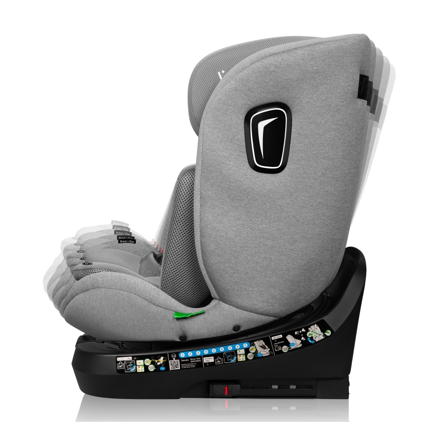 Lionelo - Autokindersitz BRAVE i-Size mit drehbarer Basis 40-150 cm Grey Stone