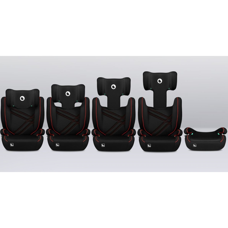 Lionelo - Autokindersitz HUGO i-Size 100-150 cm schwarz/rot