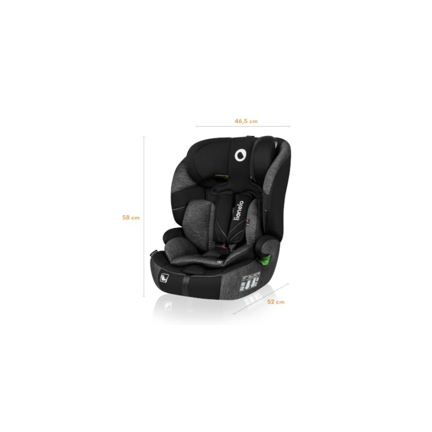 Lionelo - Autokindersitz LEVI ONE i-Size 76-150 cm schwarz/grau