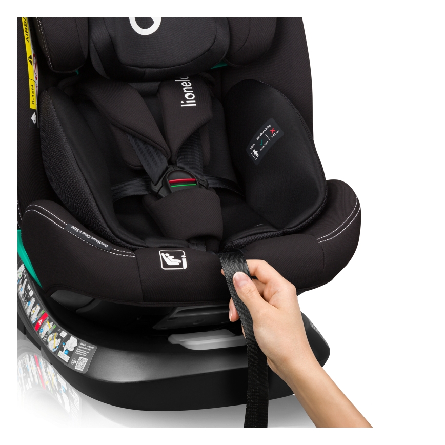 Lionelo - Kindersitz mit drehbarer Basis BASTIAAN ONE i-Size 40-150 cm Carbon-Schwarz