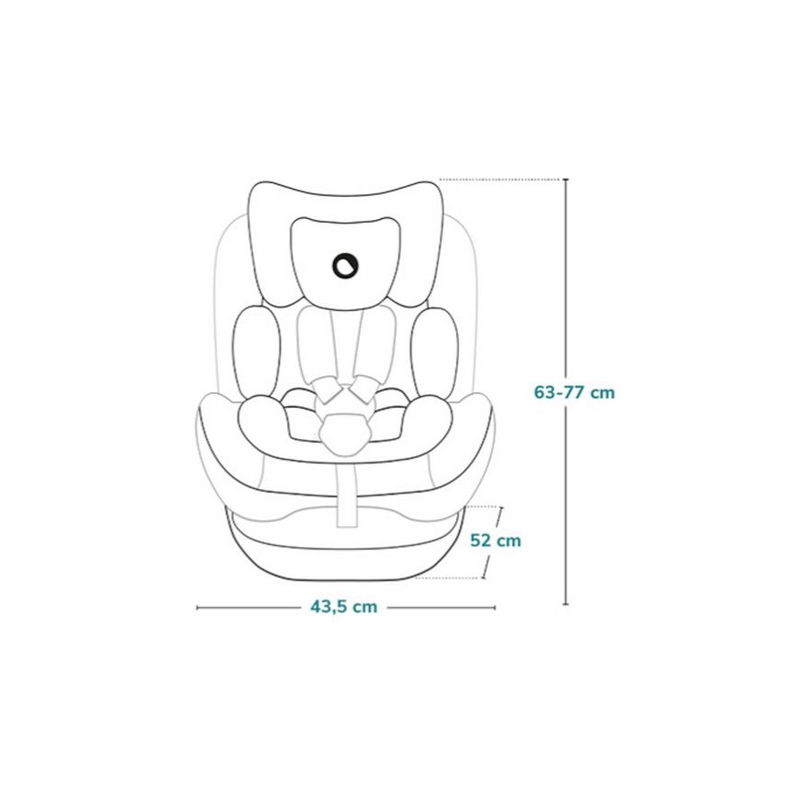 Lionelo - Kindersitz mit drehbarer Basis BASTIAAN ONE i-Size 40-150 cm Carbon-Schwarz