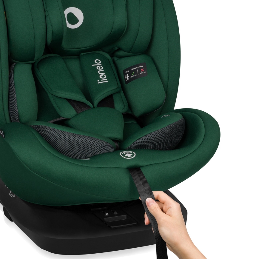 Lionelo - Autokindersitz mit drehbarer Basis BASTIAAN i-Size 40-150 cm Green Forest