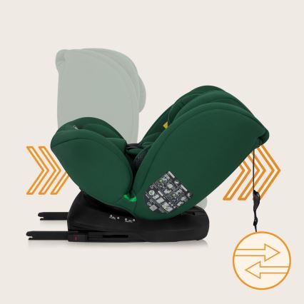 Lionelo - Autokindersitz mit drehbarer Basis BASTIAAN i-Size 40-150 cm Green Forest