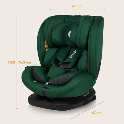 Lionelo - Autokindersitz mit drehbarer Basis BASTIAAN i-Size 40-150 cm Green Forest