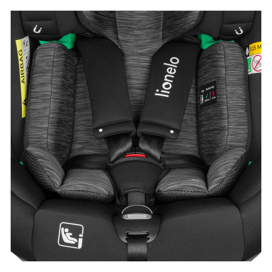 Lionelo - Autokindersitz mit drehbarer Basis BRAAM i-Size 40-150 cm Schwarz-Carbon