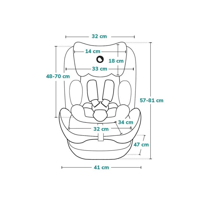 Lionelo - Autokindersitz NEAL i-Size 100-150 cm Grün-Türkis