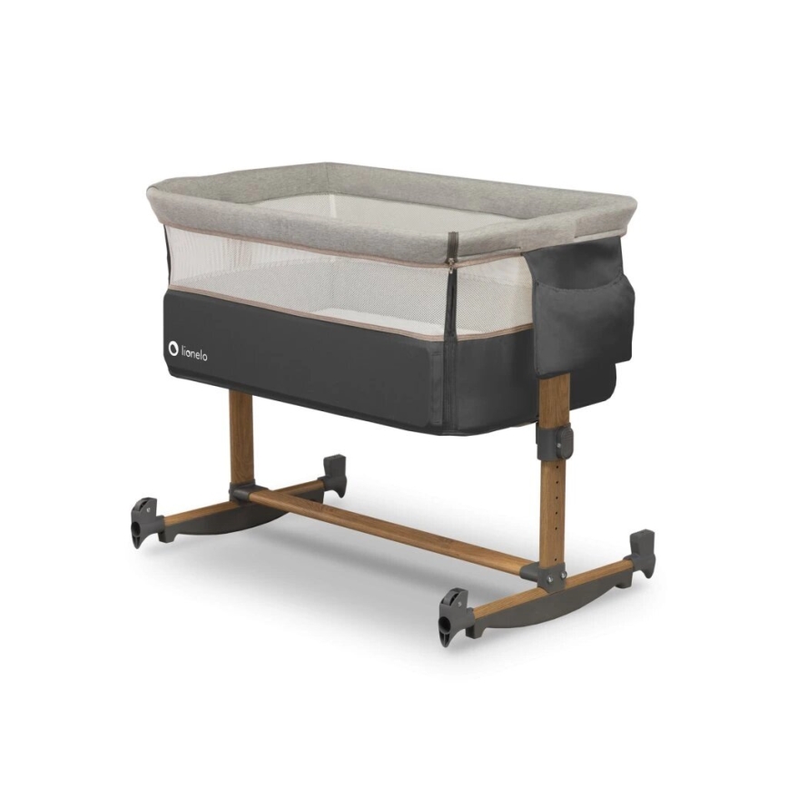 Lionelo - Babybett 3in1 LEONIE grau/schwarz