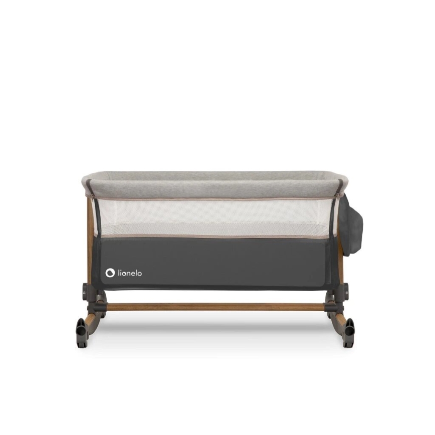 Lionelo - Babybett 3in1 LEONIE grau/schwarz