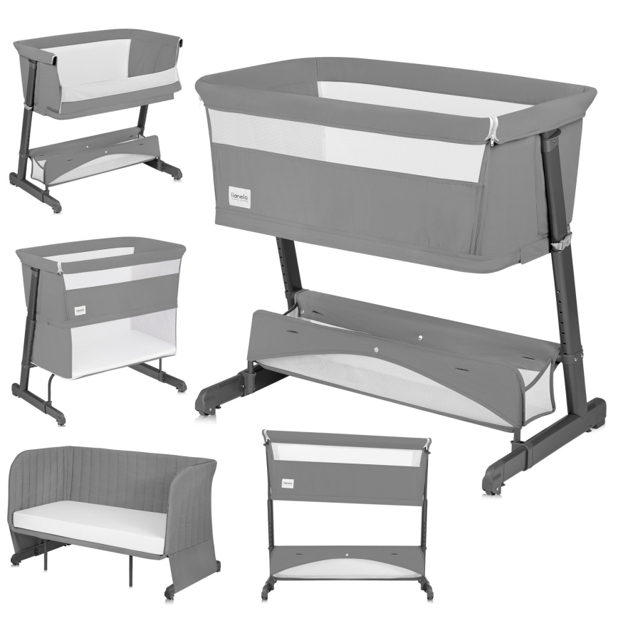 Lionelo - Babybett 5-in-1 THOMI PLUS Grey Concrete