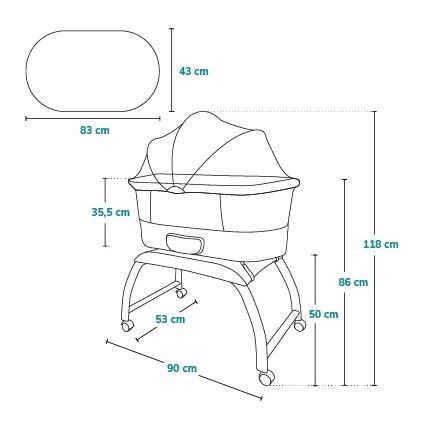 Lionelo - Babybett mit integrierter Waage CORAL White