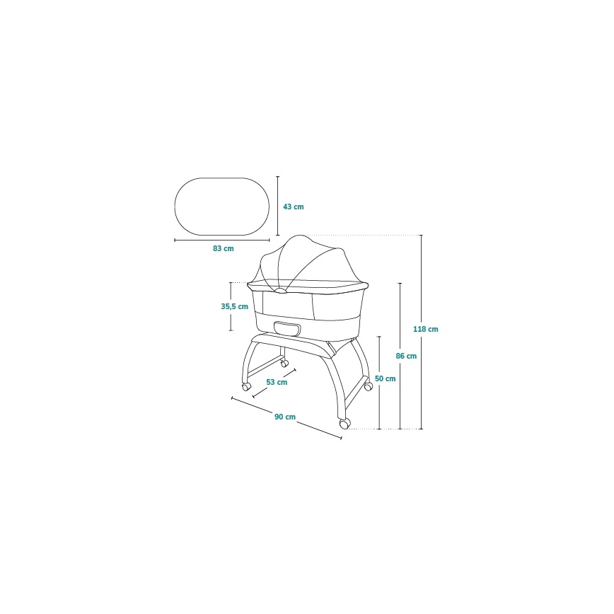 Lionelo - Babybett mit Waage CORAL White