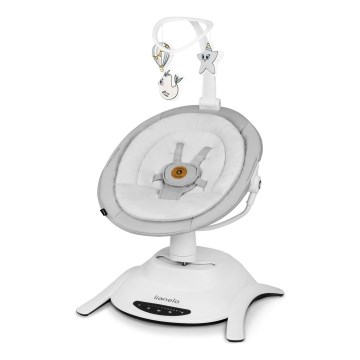 Lionelo - Babyschaukel mit Melodie BELLA Grau Beton + Fernbedienung