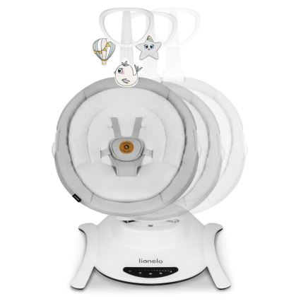 Lionelo - Babyschaukel mit Melodie BELLA Grau Beton + Fernbedienung