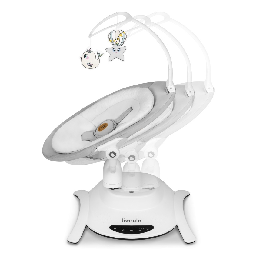 Lionelo - Babyschaukel mit Melodie BELLA Grau Beton + Fernbedienung