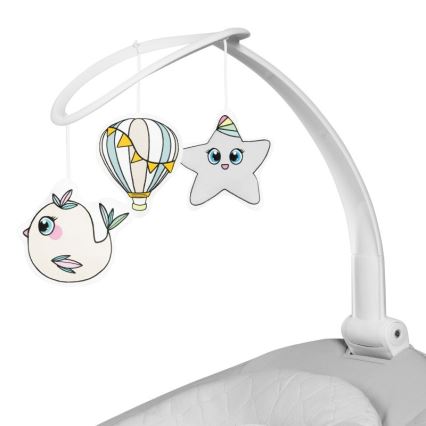 Lionelo - Babyschaukel mit Melodie BELLA Grau Beton + Fernbedienung