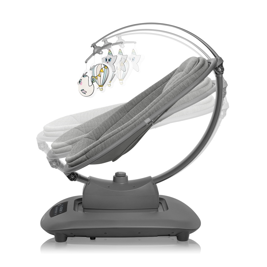 Lionelo - Babyschaukel mit Melodie BLOSSOM Grey Concrete + Fernbedienung