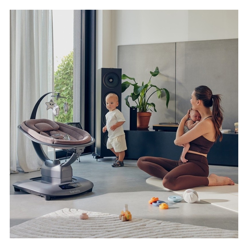 Lionelo - Babyschaukel mit Melodie BLOSSOM Pink Mauve + Fernbedienung