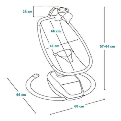 Lionelo - Babyschaukel mit Melodie OLIVIA Beige Natural + Fernbedienung