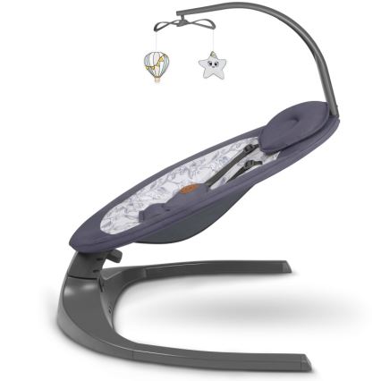 Lionelo - Babyschaukel mit Melodie RALF 4xAA Grau Weiß + Fernbedienung