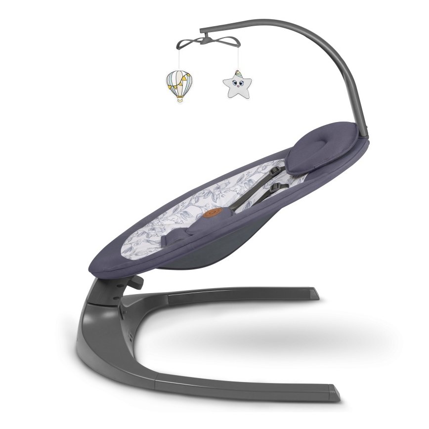 Lionelo - Babyschaukel mit Melodie RALF 4xAA Grau Weiß + Fernbedienung