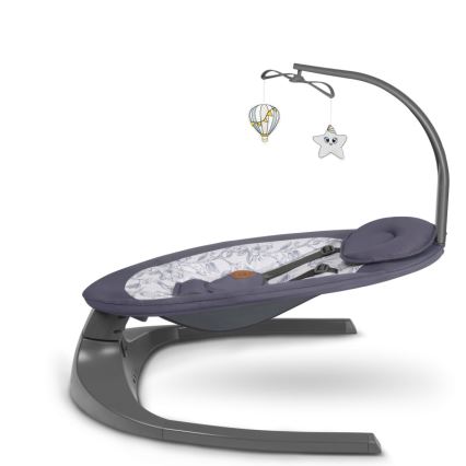 Lionelo - Babyschaukel mit Melodie RALF 4xAA Grau Weiß + Fernbedienung