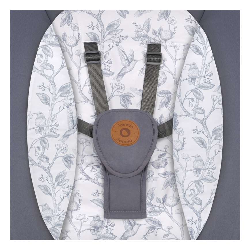 Lionelo - Babyschaukel mit Melodie RALF 4xAA Grau Weiß + Fernbedienung