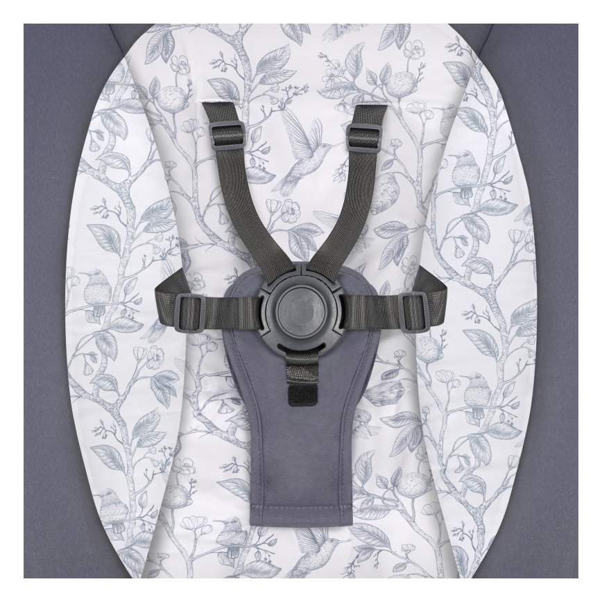 Lionelo - Babyschaukel mit Melodie RALF 4xAA Grau Weiß + Fernbedienung