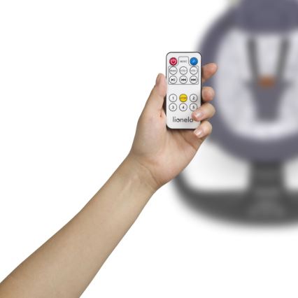 Lionelo - Babyschaukel mit Melodie RALF 4xAA Grau Weiß + Fernbedienung