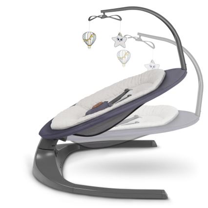 Lionelo - Babyschaukel RALF mit Melodie 4xAA Grau-Graphit + Fernbedienung