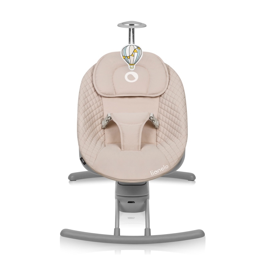 Lionelo - Babyschaukel RIO mit Melodie, 4xC, Beige Latte + Fernbedienung