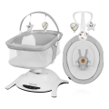 Lionelo - Babywippe mit Melodie 2-in-1 BELLA 4xAA Betongrau + Fernbedienung