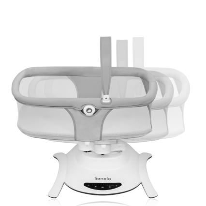 Lionelo - Babywippe mit Melodie 2-in-1 BELLA 4xAA Betongrau + Fernbedienung