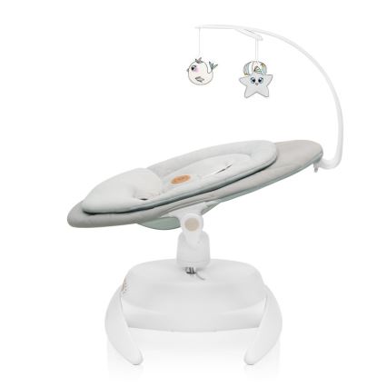 Lionelo - Babywippe mit Melodie MELL Beige Sand 4xAA + Fernbedienung