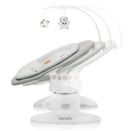 Lionelo - Babywippe mit Melodie MELL Beige Sand 4xAA + Fernbedienung