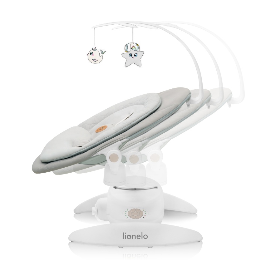 Lionelo - Babywippe mit Melodie MELL Beige Sand 4xAA + Fernbedienung