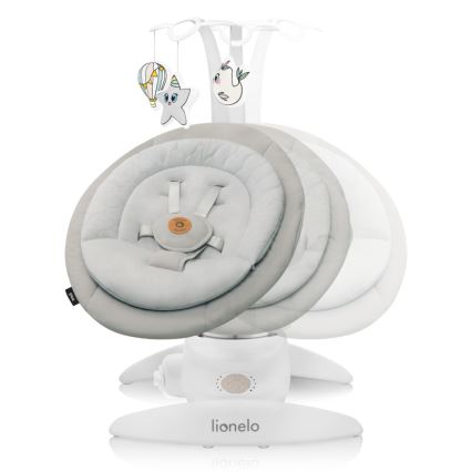 Lionelo - Babywippe mit Melodie MELL Beige Sand 4xAA + Fernbedienung