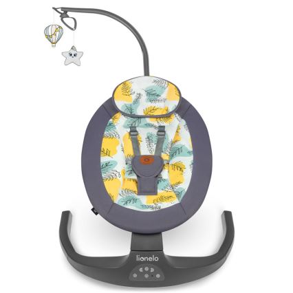 Lionelo - Babywippe mit Melodie RALF 4xAA Betongrau + Fernbedienung