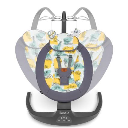 Lionelo - Babywippe mit Melodie RALF 4xAA Betongrau + Fernbedienung