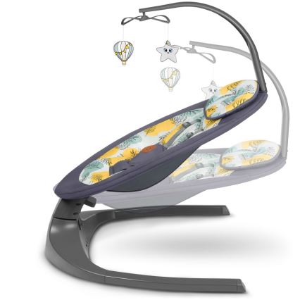 Lionelo - Babywippe mit Melodie RALF 4xAA Betongrau + Fernbedienung