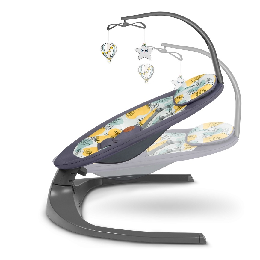 Lionelo - Babywippe mit Melodie RALF 4xAA Betongrau + Fernbedienung