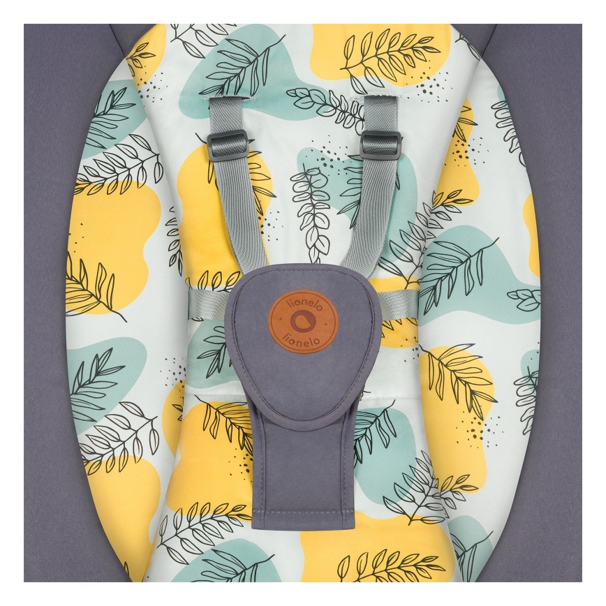 Lionelo - Babywippe mit Melodie RALF 4xAA Betongrau + Fernbedienung