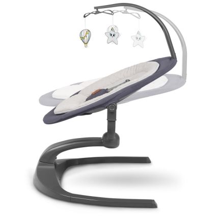 Lionelo - Babywippe mit Melodie RINA 4xAA Grey Concrete + Fernbedienung