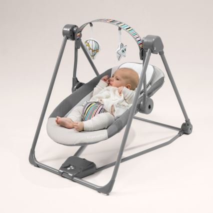 Lionelo - Babywippe OTTO 4xLR14 Cozy Grey