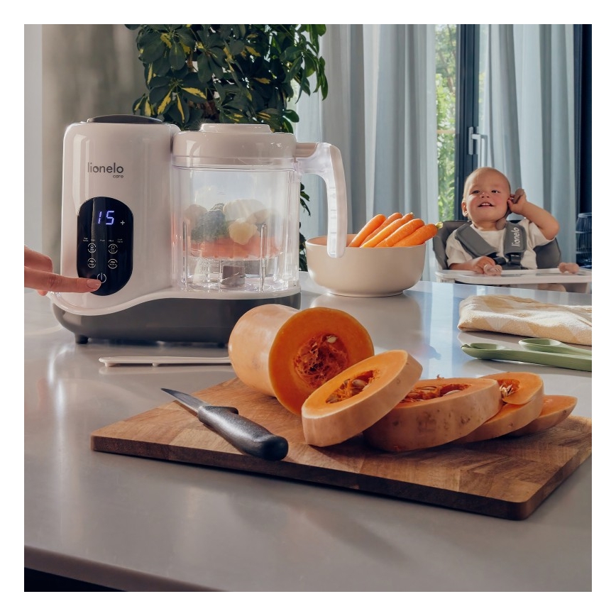 Lionelo - Dampfgarer 5-in-1 BABYMENU 110W/230V weiß/grau