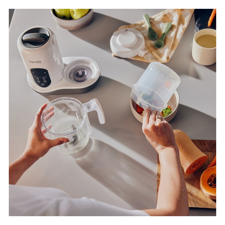 Lionelo - Dampfgarer 5-in-1 BABYMENU 110W/230V weiß/grau
