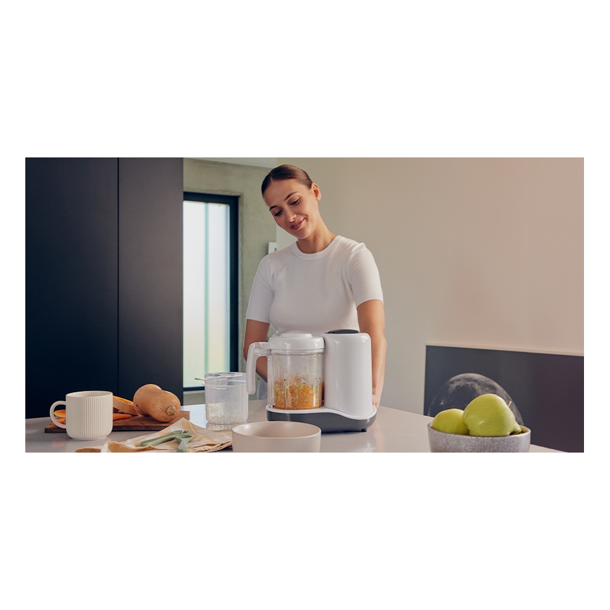 Lionelo - Dampfgarer 5-in-1 BABYMENU 110W/230V weiß/grau